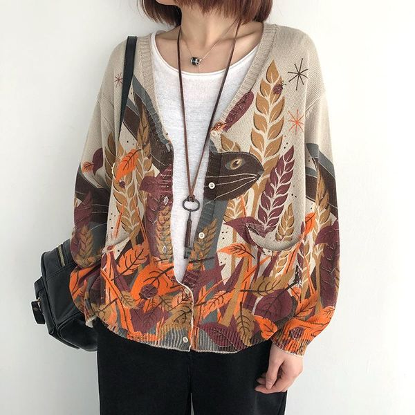knitting jackets women spring retro loose 2021 coat v-neck button print vintage all-match women's, Black;brown
knitting jackets women spring retro loose 2021 coat v-neck button print vintage all-match women's, Black;brown