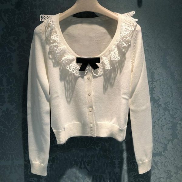 women's knits & tees designer elegant bow sweet women fall winter sweater doll collar hollow knitted single breasted white cardigan bra
women's knits & tees designer elegant bow sweet women fall winter sweater doll collar hollow knitted single breasted white cardigan bra