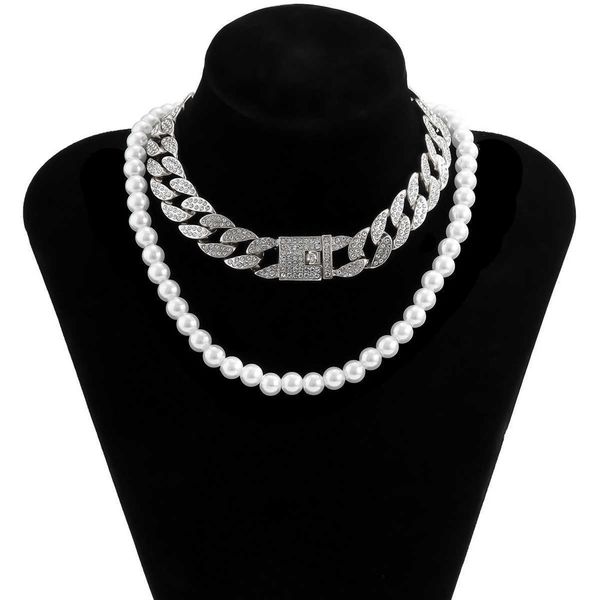kpop men's and women's crystal cuban necklace, luxury, retro, bead imitation, back neck, fashion, 2021 q0809, Silver
kpop men's and women's crystal cuban necklace, luxury, retro, bead imitation, back neck, fashion, 2021 q0809, Silver