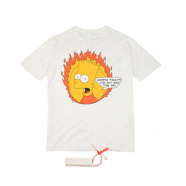 chao brand off simpson cartoon character print short sleeve t-shirt style arrstyle round neck, White;black
chao brand off simpson cartoon character print short sleeve t-shirt style arrstyle round neck, White;black