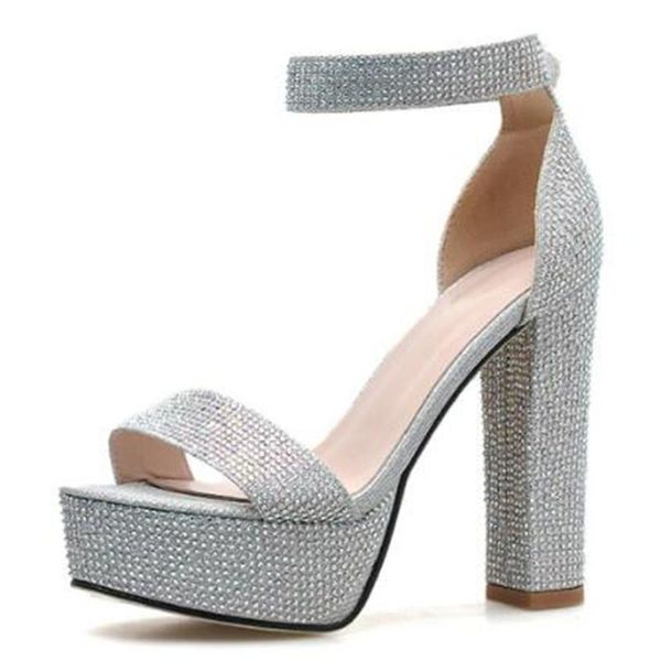 sandals sandalias women's ladies pumps fashion sequined cloth buckle strap 12.5cm thick high heels waterproof bling women shoes, Black
sandals sandalias women's ladies pumps fashion sequined cloth buckle strap 12.5cm thick high heels waterproof bling women shoes, Black
