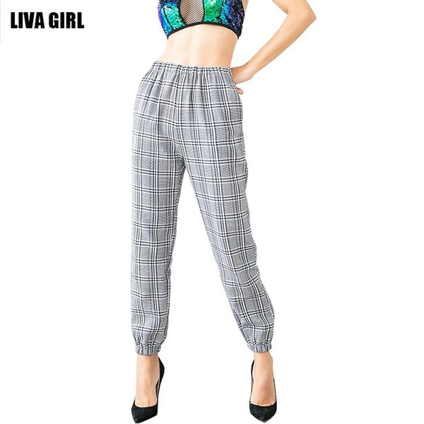 women's pants & capris liva girl plaid bloomers autumn fashion wild casual high waist solid color twill loose trousers, Black;white
women's pants & capris liva girl plaid bloomers autumn fashion wild casual high waist solid color twill loose trousers, Black;white