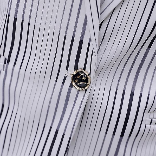 striped summer men's casual suit blazer slim single wt youth handsome thin coat, White;black
striped summer men's casual suit blazer slim single wt youth handsome thin coat, White;black