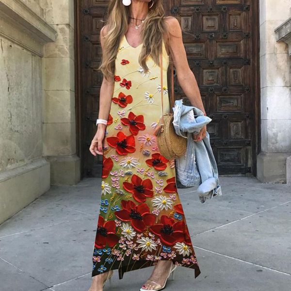 flower printed dress women's summer loose round neck sleeveless sundress vestidos largos verano dresses for women party casual, Black;gray
flower printed dress women's summer loose round neck sleeveless sundress vestidos largos verano dresses for women party casual, Black;gray