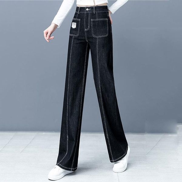 women's jeans streetwear wide leg women vintage plus size 26-34 high wiast loose straight pants casual sewing thread trousers, Blue
women's jeans streetwear wide leg women vintage plus size 26-34 high wiast loose straight pants casual sewing thread trousers, Blue