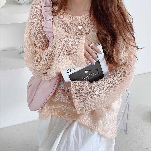 women's sweaters hollow loose thin mohair knitted summer korean-style long-sleeved sweater m3ye, White;black
women's sweaters hollow loose thin mohair knitted summer korean-style long-sleeved sweater m3ye, White;black