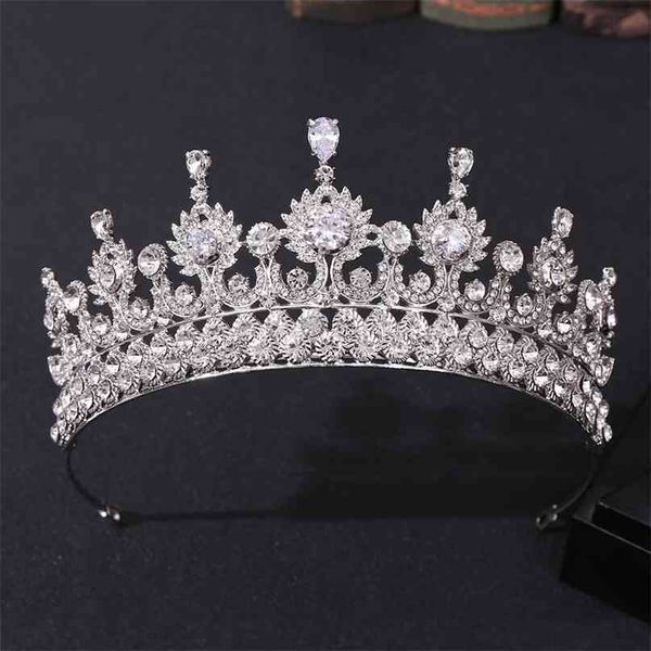 baroque luxury queen tiaras cubic zircon wedding crown bridal diadem crystal head jewelry headpiece party prom hair accessories 210707, Silver
baroque luxury queen tiaras cubic zircon wedding crown bridal diadem crystal head jewelry headpiece party prom hair accessories 210707, Silver