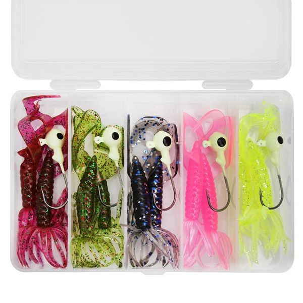 15pcs/set lead hooks set+soft lures artificial worm shrimp minnow baits jig head sea fishing pesca
15pcs/set lead hooks set+soft lures artificial worm shrimp minnow baits jig head sea fishing pesca