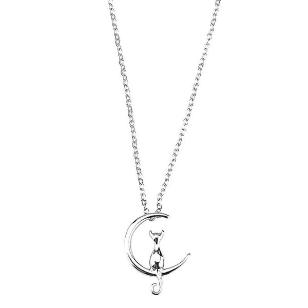 chains simple metal fairy moon cat pendant clavicle chain necklace women's jewelry geometric vintage necklaces for teen girls, Silver
chains simple metal fairy moon cat pendant clavicle chain necklace women's jewelry geometric vintage necklaces for teen girls, Silver