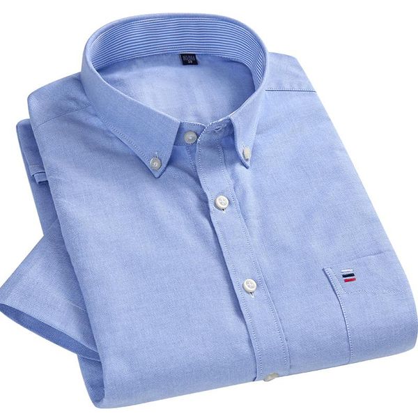 men's casual shirts summer short sleeve 100% cotton oxford dress button down collar thin mens business shirt slim fit clothing, White;black
men's casual shirts summer short sleeve 100% cotton oxford dress button down collar thin mens business shirt slim fit clothing, White;black