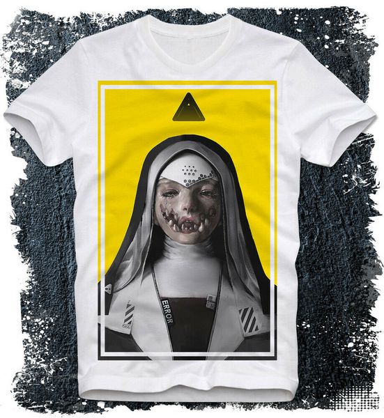 t-shirt demonic now nun religieuse horror monster goth gothic, White;black
t-shirt demonic now nun religieuse horror monster goth gothic, White;black