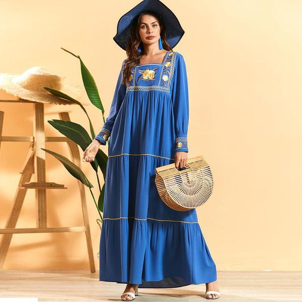 casual dresses siskakia bohemia a line long dress fashion pleated geometric flower embroidery maxi plus size sleeve square collar, Black;gray
casual dresses siskakia bohemia a line long dress fashion pleated geometric flower embroidery maxi plus size sleeve square collar, Black;gray