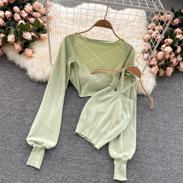 women's blouses & shirts autumn casual knitted cardigans + halter strapless camis 2pcs set women green/purple outerwear 2021 fashion su, White
women's blouses & shirts autumn casual knitted cardigans + halter strapless camis 2pcs set women green/purple outerwear 2021 fashion su, White