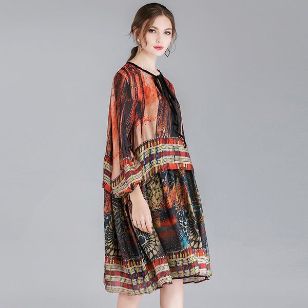 big yards dresses 2021 fat mm large women's spring loose positioning printing bandage gauze 7155
big yards dresses 2021 fat mm large women's spring loose positioning printing bandage gauze 7155
