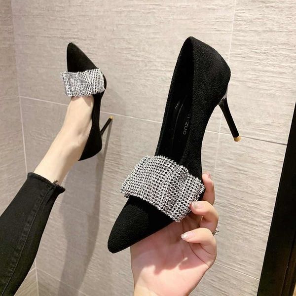 dress shoes fashion high heels women's rhinestone pointed sandals 2021 zapatos de mujer, Black
dress shoes fashion high heels women's rhinestone pointed sandals 2021 zapatos de mujer, Black