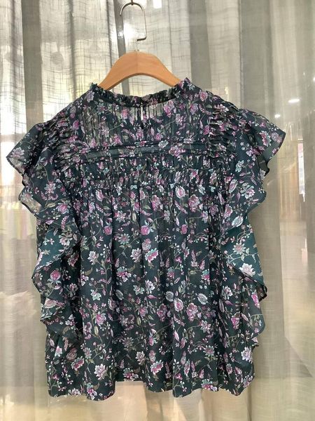 women's blouses & shirts 2021 summer style ruffle print round neck pullover floral loose commuter top, White
women's blouses & shirts 2021 summer style ruffle print round neck pullover floral loose commuter top, White