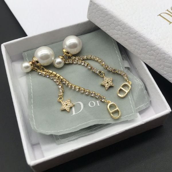designer jewelry family long size pearl female tassel letter net red star same earrings, Silver
designer jewelry family long size pearl female tassel letter net red star same earrings, Silver