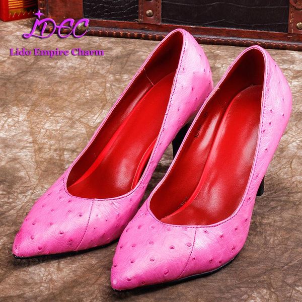 boots high heels women's ostrich skin refined hand polished simple and fashionable business casual shoes, Black