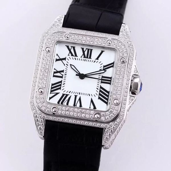 diamond iced out mens automatic mechanical watches 40mm 316 stainless steel case inlaid with swarovski rhinestones waterproof cowhide strap, Slivery;brown
diamond iced out mens automatic mechanical watches 40mm 316 stainless steel case inlaid with swarovski rhinestones waterproof cowhide strap, Slivery;brown