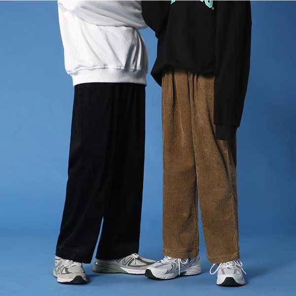 men's pants cotton corduroy fashion retro casual wide-leg men streetwear korean loose hip-hop straight mens trousers, Black
men's pants cotton corduroy fashion retro casual wide-leg men streetwear korean loose hip-hop straight mens trousers, Black