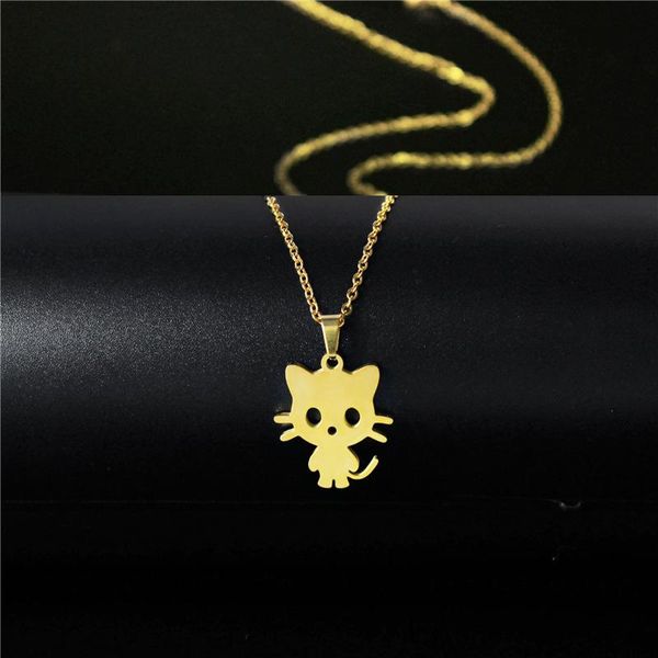 pendant necklaces fashion stainless steel cute kitty cat necklace for women exquisite animal gold color jewelry charm gift girl kids, Silver
pendant necklaces fashion stainless steel cute kitty cat necklace for women exquisite animal gold color jewelry charm gift girl kids, Silver