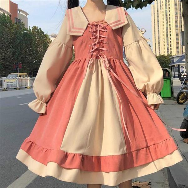 casual dresses japanese harajuku women dress gothic punk style suspenders bandage vintage ruffles long baggy cosplay costume t45, Black;gray
casual dresses japanese harajuku women dress gothic punk style suspenders bandage vintage ruffles long baggy cosplay costume t45, Black;gray
