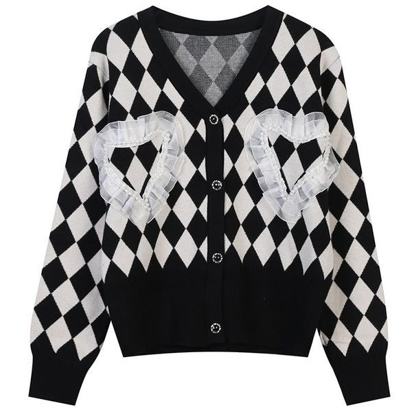 women's knits & tees women v-neck long sleeve rhombic gauze nail beading loose knitted cardigan sweet mori girl sweater cute lolita vin, White
women's knits & tees women v-neck long sleeve rhombic gauze nail beading loose knitted cardigan sweet mori girl sweater cute lolita vin, White