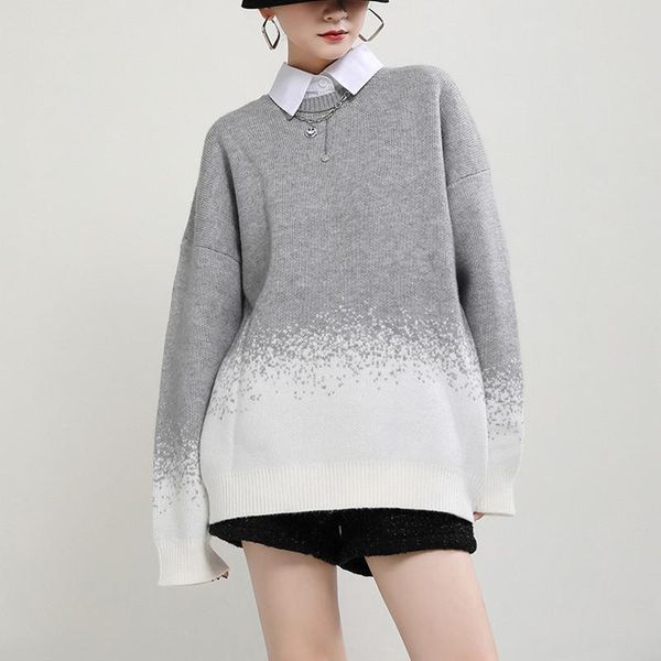 women's sweaters yourseason 2021 ladies gradient winter o neck 2 colors women fashion loose pullover long sleeve, White;black
women's sweaters yourseason 2021 ladies gradient winter o neck 2 colors women fashion loose pullover long sleeve, White;black