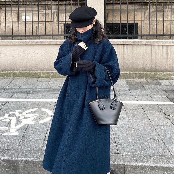 women's wool & blends 2021 winter fashion turn-down collar sigle breasted overcoat female long over-the-knee thickening woolen coat, Black
women's wool & blends 2021 winter fashion turn-down collar sigle breasted overcoat female long over-the-knee thickening woolen coat, Black