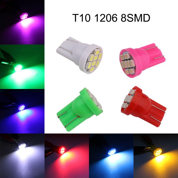 100pcs 12v car bulbs t10 w5w 194 192 168 2825 wedge 8smd 1206 led replacement lamps for auto interior reading map dome light
100pcs 12v car bulbs t10 w5w 194 192 168 2825 wedge 8smd 1206 led replacement lamps for auto interior reading map dome light