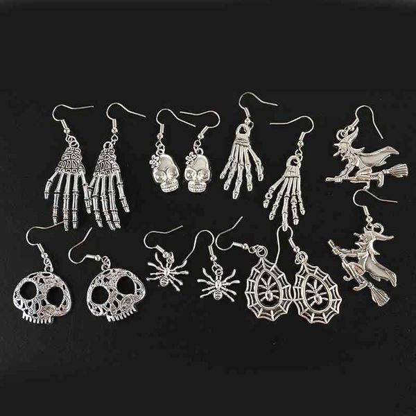 halloween ancient silver skull dangle women spider ear stud holiday jewelry earring accessories
halloween ancient silver skull dangle women spider ear stud holiday jewelry earring accessories