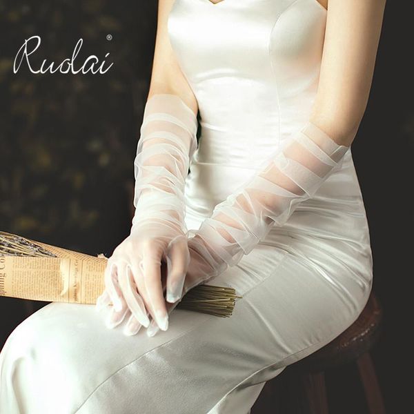 bridal gloves transparent long women wedding for bride simple tulle accessories mariage femme, White
bridal gloves transparent long women wedding for bride simple tulle accessories mariage femme, White