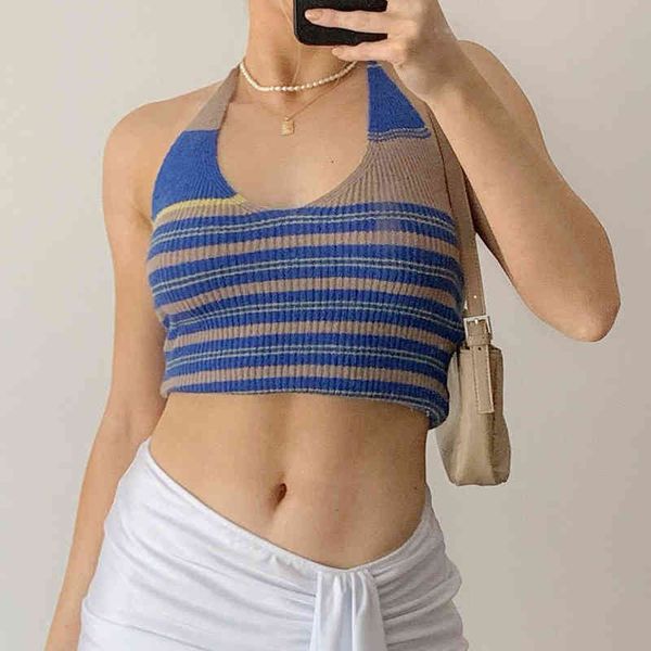 ribbed knit striped y2k halter crop for girls fashion women summer soft stretch sleeveless shirt casual tee female 210415, White
ribbed knit striped y2k halter crop for girls fashion women summer soft stretch sleeveless shirt casual tee female 210415, White