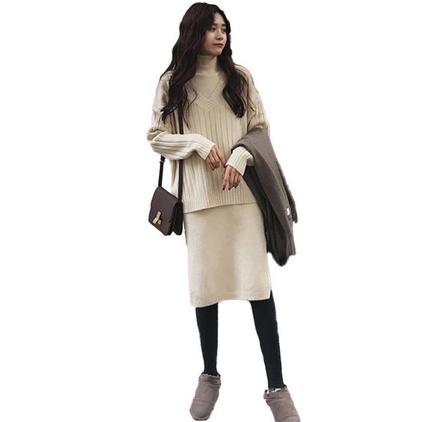 women's two piece pants women autumn winter loose casual v-neck pullovers sweater + turtleneck sleeveless slim pencil knitting dress 2, White
women's two piece pants women autumn winter loose casual v-neck pullovers sweater + turtleneck sleeveless slim pencil knitting dress 2, White