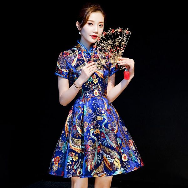 noble blue short evening dress elegant a-line banquet mandarin collar stage show temperament chinese prom gown ethnic clothing, Red
noble blue short evening dress elegant a-line banquet mandarin collar stage show temperament chinese prom gown ethnic clothing, Red