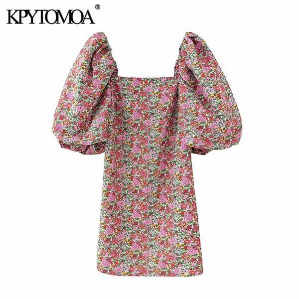 women chic fashion with lining floral print mini dress vintage puff sleeve back zipper female dresses vestidos 210416, Black;gray
women chic fashion with lining floral print mini dress vintage puff sleeve back zipper female dresses vestidos 210416, Black;gray