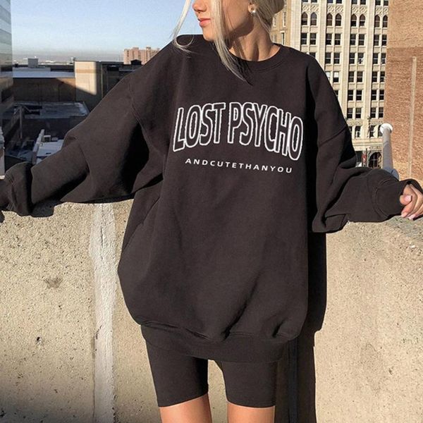 women oversize sweatshirts autumn winter gothic casual pullover letter print hoodies plus size female sportwear streetwear women's &, Black
women oversize sweatshirts autumn winter gothic casual pullover letter print hoodies plus size female sportwear streetwear women's &, Black