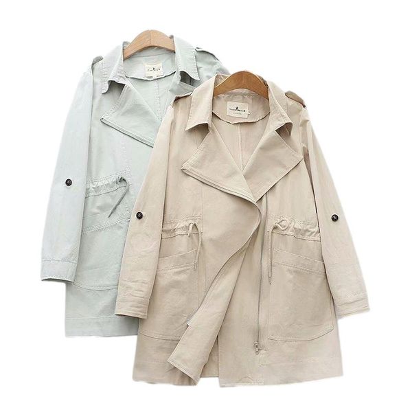 women's trench coats vintage woman camel loose pleated long sping autumn casual office ladie turn-down collar outerwear female chic co, Tan;black
women's trench coats vintage woman camel loose pleated long sping autumn casual office ladie turn-down collar outerwear female chic co, Tan;black