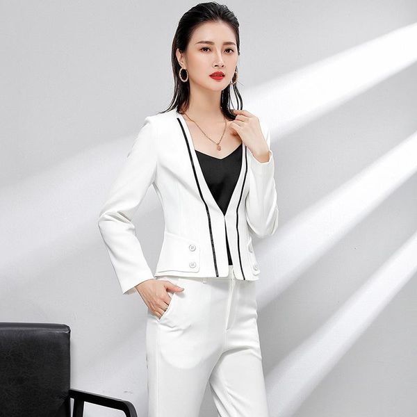 women's suits & blazers clothing suit two sets of small pants ol korean office workers temperament overalls, White;black
women's suits & blazers clothing suit two sets of small pants ol korean office workers temperament overalls, White;black