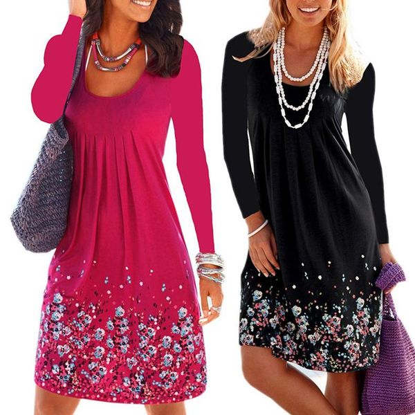 women fashion long sleeve print dresses autumn loose casual plus size dress basic short, Black;gray
women fashion long sleeve print dresses autumn loose casual plus size dress basic short, Black;gray