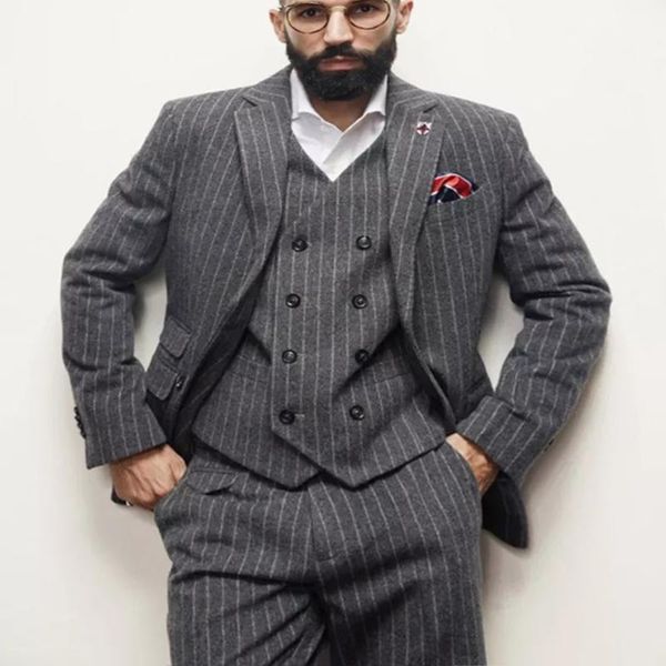 men's suits & blazers tuxedo tweed wool formal business strip men groom wear custom made 3 pieces coat+vest+pants wedding peaked jacket, White;black
men's suits & blazers tuxedo tweed wool formal business strip men groom wear custom made 3 pieces coat+vest+pants wedding peaked jacket, White;black