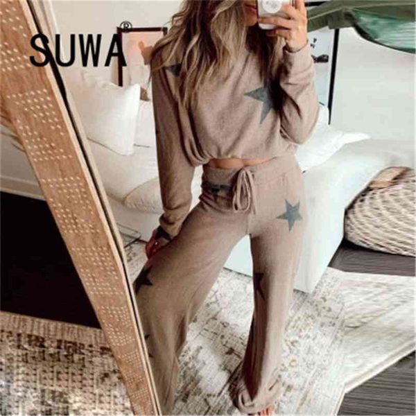 star printed loungewear women two piece set long sleeve loose oversized sweatshirt baggy pants nightwear casual outfits 210525, White
star printed loungewear women two piece set long sleeve loose oversized sweatshirt baggy pants nightwear casual outfits 210525, White