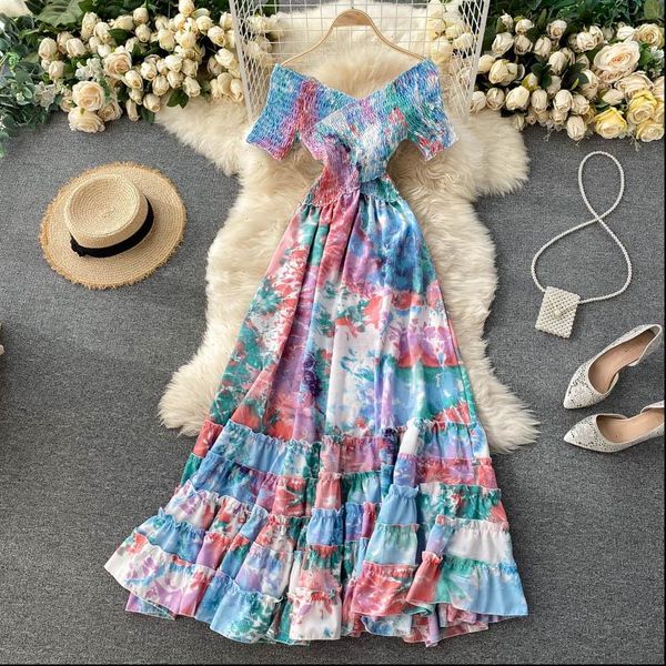 bohemian women dress tie dye printed long autumn female v neck short sleeve high waist vacation beach ruffle vestidos, Black;gray
bohemian women dress tie dye printed long autumn female v neck short sleeve high waist vacation beach ruffle vestidos, Black;gray