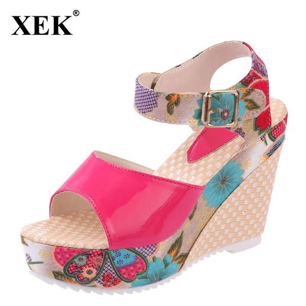 women sandals platform wedges casual shoes woman floral super high heels open toe slippers sandalias zapatos mujer wfq65, Black