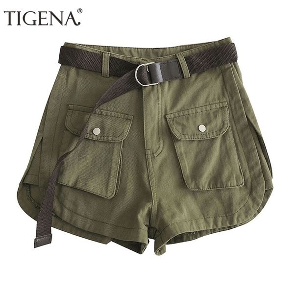 tigena army green cotton cargo shorts for women summer fashion wide leg belt pocket high waist female 210621, White;black
tigena army green cotton cargo shorts for women summer fashion wide leg belt pocket high waist female 210621, White;black