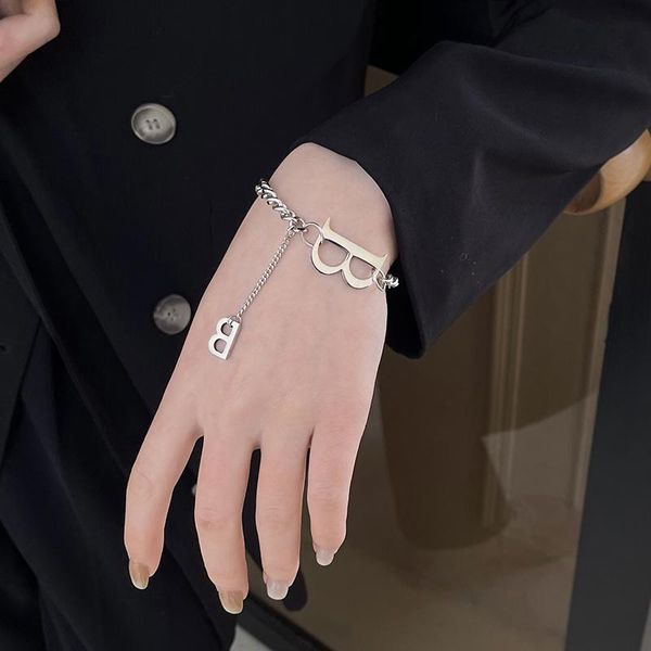 link, chain harajuku hip hop b letter pendant bracelet for women cuba jewelry punk on hand stainless steel statement, Black
link, chain harajuku hip hop b letter pendant bracelet for women cuba jewelry punk on hand stainless steel statement, Black