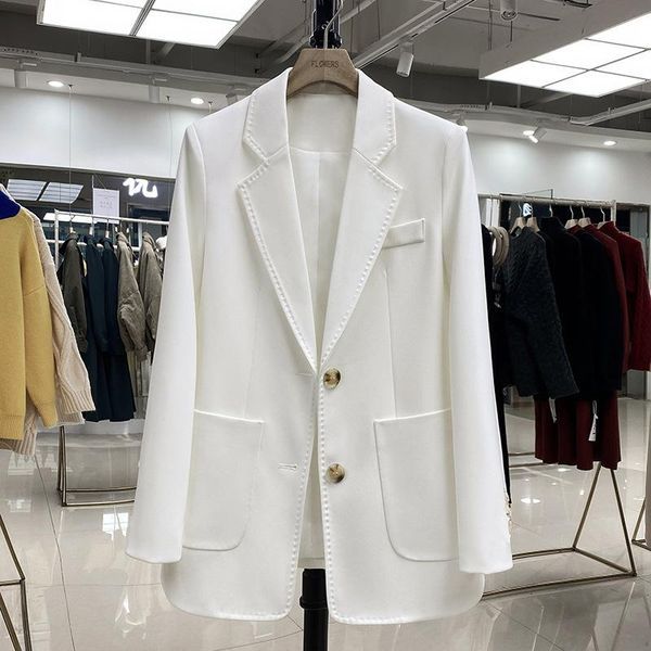 women's suits & blazers superaen white suit jacket women 2021 spring autumn soloid office lady full coats, White;black
women's suits & blazers superaen white suit jacket women 2021 spring autumn soloid office lady full coats, White;black