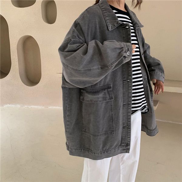 women's jackets denim jacket, vintage retro jacket with spring pockets, loose harajuku style, korean clothing xslh, Black;brown
women's jackets denim jacket, vintage retro jacket with spring pockets, loose harajuku style, korean clothing xslh, Black;brown
