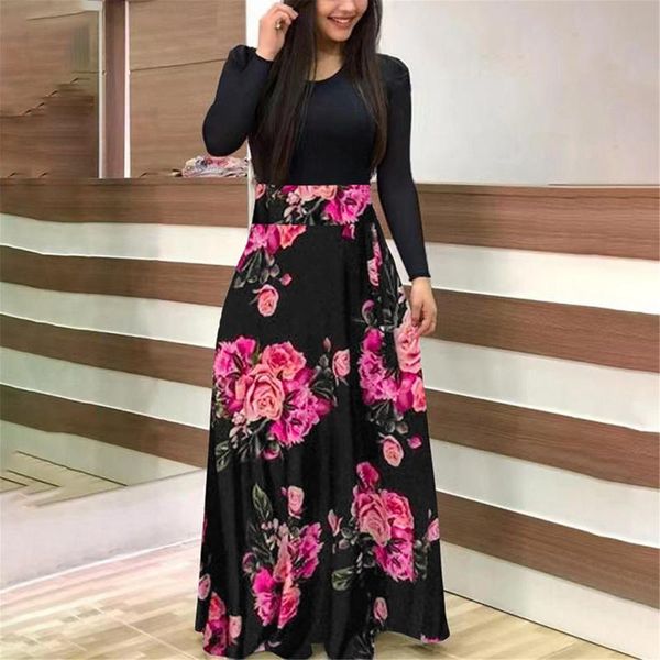 casual dresses woman summer long sleeve maxi dress 2021 fashion o-neck women floral print ladies daily streetwear, Black;gray
casual dresses woman summer long sleeve maxi dress 2021 fashion o-neck women floral print ladies daily streetwear, Black;gray