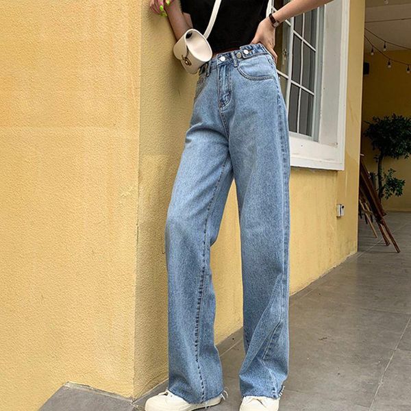 women's pants & capris high waist drop jeans fashion casual wide leg straight loose wild with pockets light blue, Black;white
women's pants & capris high waist drop jeans fashion casual wide leg straight loose wild with pockets light blue, Black;white
